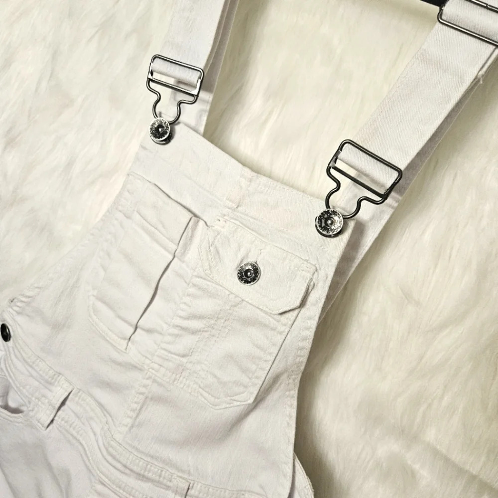 Brand New Dove White Overall Shorts - Picture 2 of 4